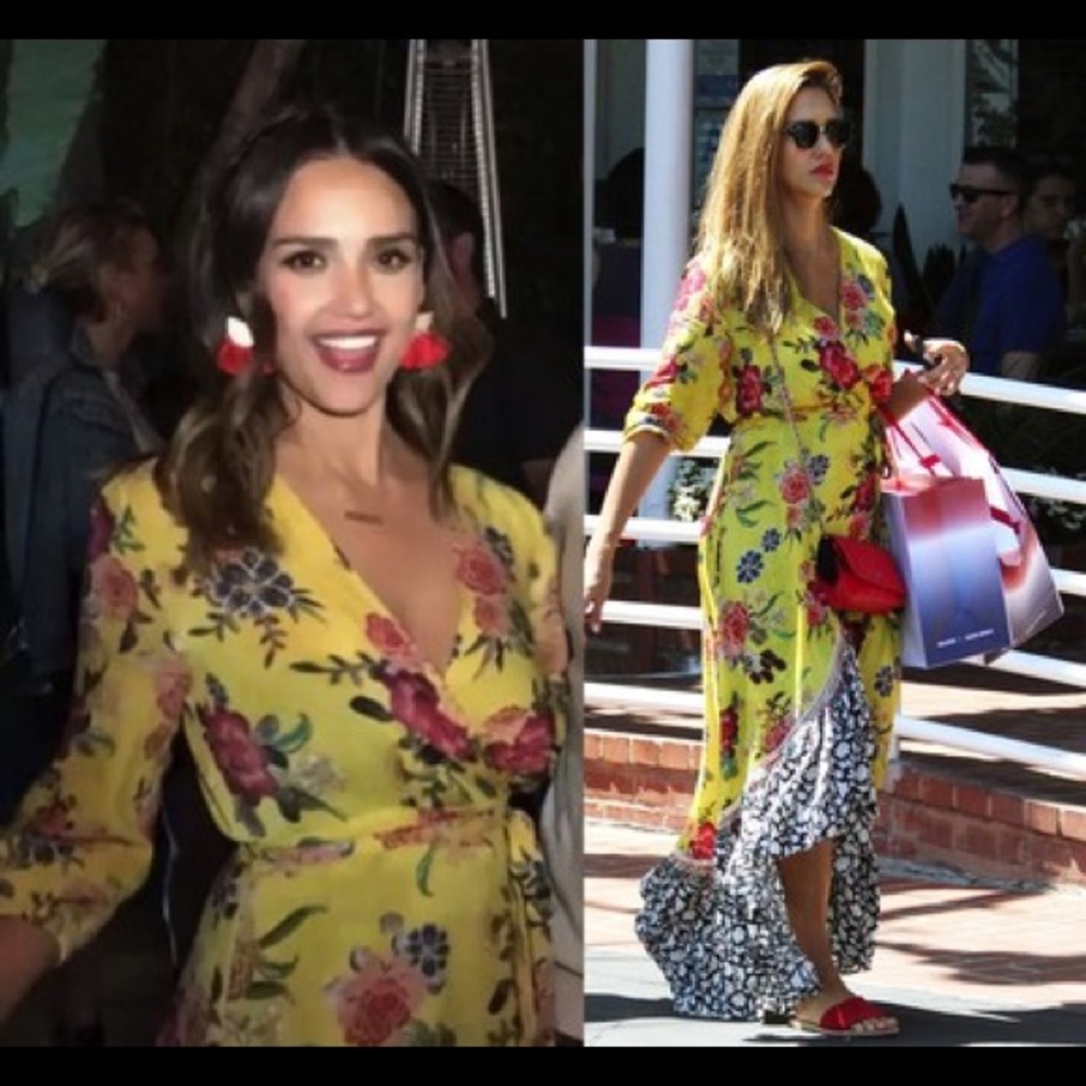 Anthropologie Floral Wrap maxi Dress SM Worn once!